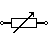 símbolo de resistor variável